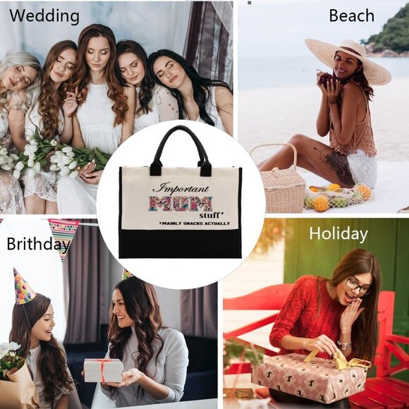 Canvas Tote Bag Cotton Large Reusable Shopping Beach Travel Gift - Picture 7 of 7